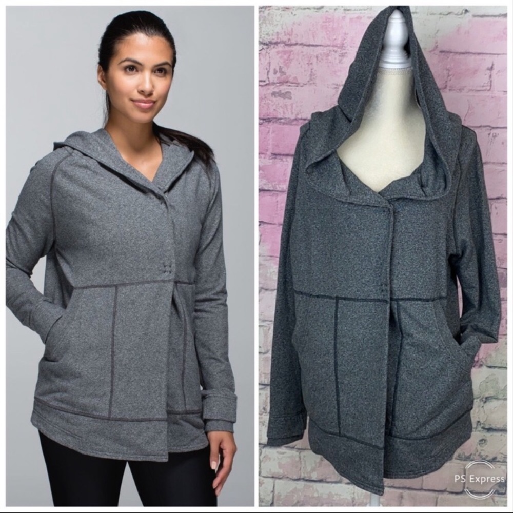 Lululemon find your center wrap gray with hood